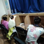 The upper-floor study carrels